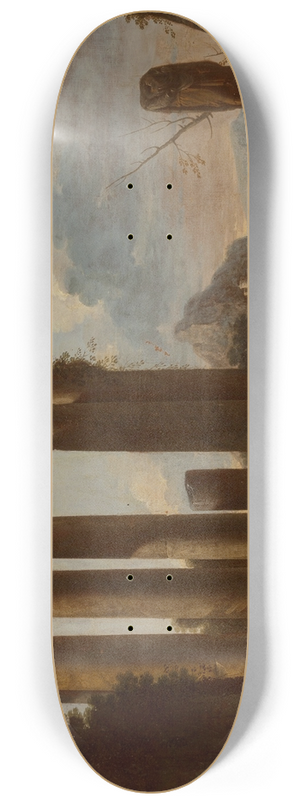Giovanni Ghisolfi - A ruined classical temple of the Tuscan order with figures 8.25 inch art skate deck