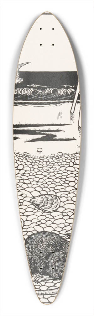 Percy J. Billinghurst - The Rat and the Oyster 39.3 inch art pintail longboard deck