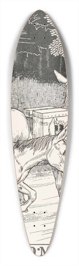 Percy J. Billinghurst - The Two Mules 39.3 inch art pintail longboard deck