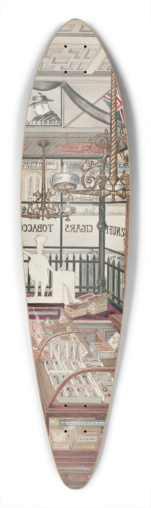 Perkins Harnly - Cigar Store, 1901 39.3 inch art pintail longboard deck