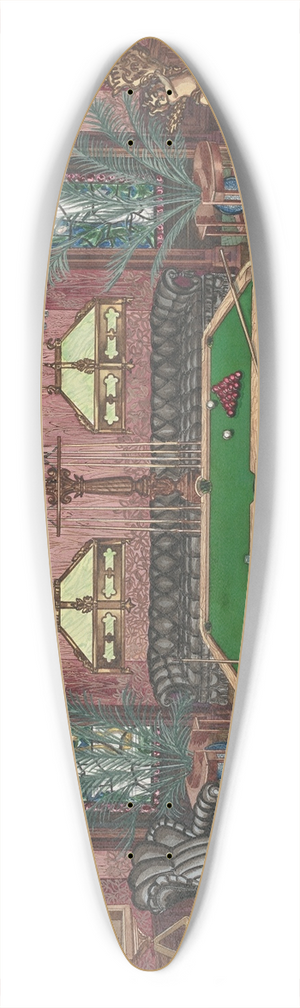 Perkins Harnly - Pool Room, 1890 39.3 inch art pintail longboard deck
