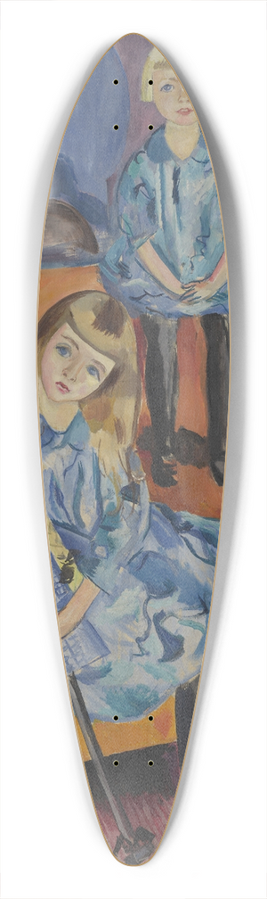 Per Krohg - Two Children 39.3 inch art pintail longboard deck