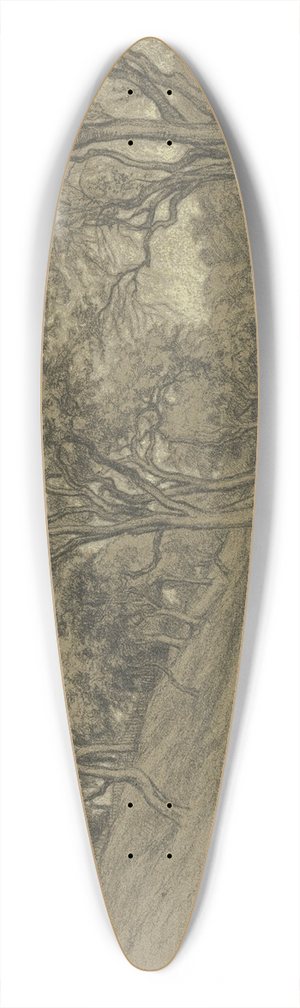 Peter Burnitz - Garden with fruit trees 39.3 inch art pintail longboard deck