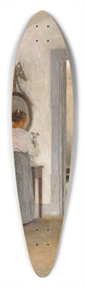 Peter Ilsted - Interior With A Woman Before A Mirror, Liselund 39.3 inch art pintail longboard deck