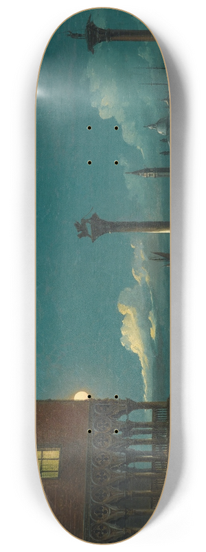 Giovanni Grubacs - Piazza San Marco By Moonlight, Venice 8.25 inch art skate deck