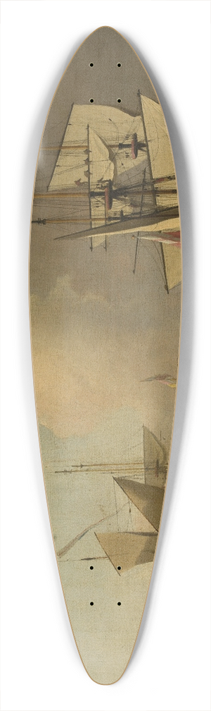 Peter Monamy - Ships on the sea 39.3 inch art pintail longboard deck