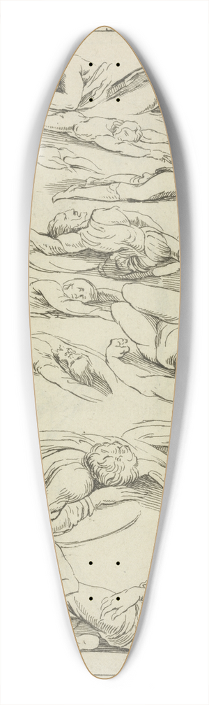 Peter Paul Rubens - Several figures in prone and supine positions 39.3 inch art pintail longboard deck
