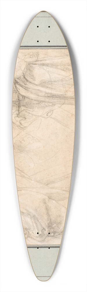 Peter Paul Rubens - Two drafts for the Apostle Andrew and a study for Melchizedek 39.3 inch art pintail longboard deck