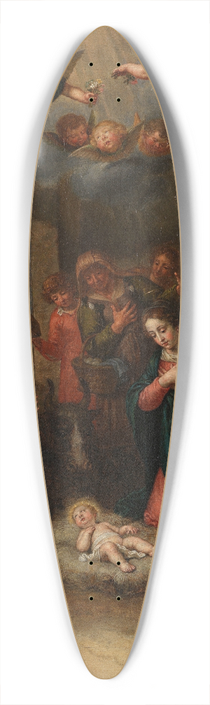 Peter van Lint - Adoration of the Shepherds 39.3 inch art pintail longboard deck