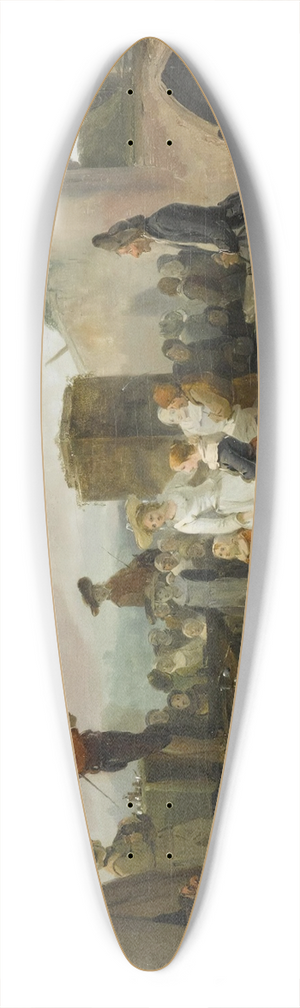 Philibert-Louis Debucourt - A Village Fair 39.3 inch art pintail longboard deck