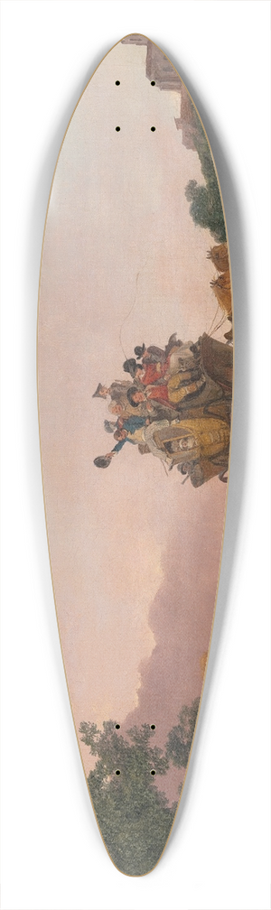 Philip James de Loutherbourg - Revellers on a Coach 39.3 inch art pintail longboard deck