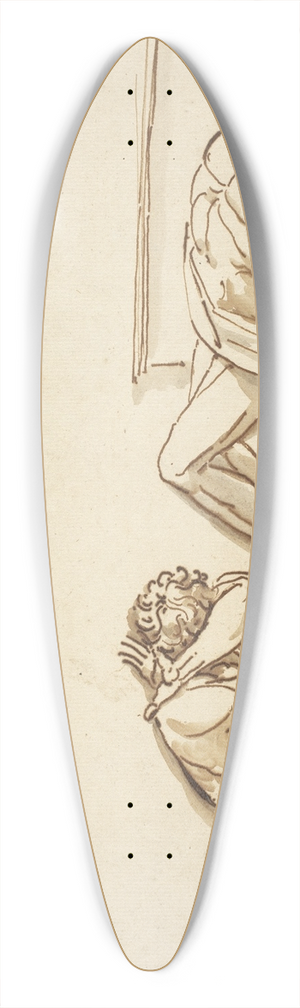 Philippe-Auguste Hennequin - Achilles and Patroclus 39.3 inch art pintail longboard deck