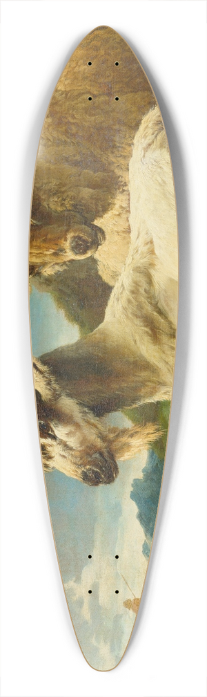 Philipp Peter Roos - Sheep and Goat in a Rocky Landscape 39.3 inch art pintail longboard deck