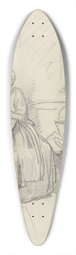 Philipp Rumpf - Woman sitting at a table 39.3 inch art pintail longboard deck