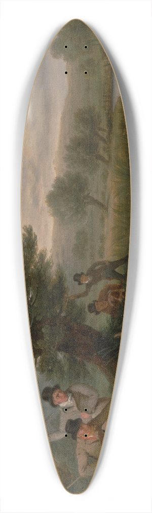 Philip Reinagle - Spearing the Otter 39.3 inch art pintail longboard deck