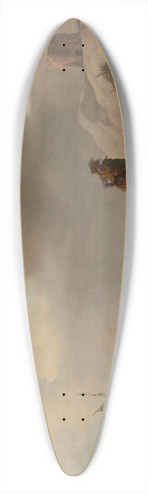 Philips Wouwerman - Fisherfolk unloading their catch on the seashore 39.3 inch art pintail longboard deck