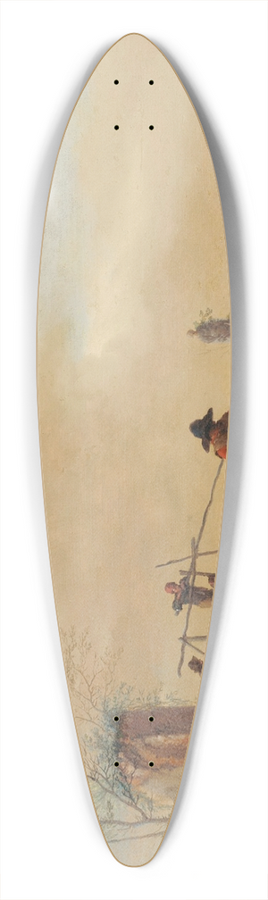 Philips Wouwerman - Riders and horses resting by a river 39.3 inch art pintail longboard deck