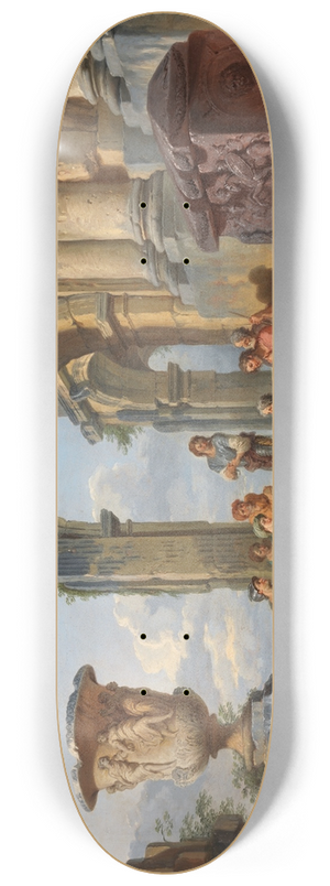 Giovanni Paolo Panini - A Capriccio with Saint Peter Preaching to the Romans 8.25 inch art skate deck