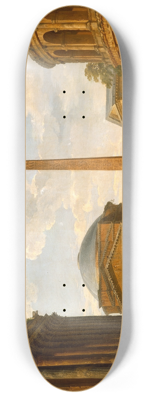 Giovanni Paolo Panini - Roman Capriccio; The Pantheon and Other Monuments 8.25 inch art skate deck