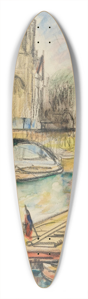 Pierre de Belay - Notre-Dame et le pont Saint-Michel 39.3 inch art pintail longboard deck