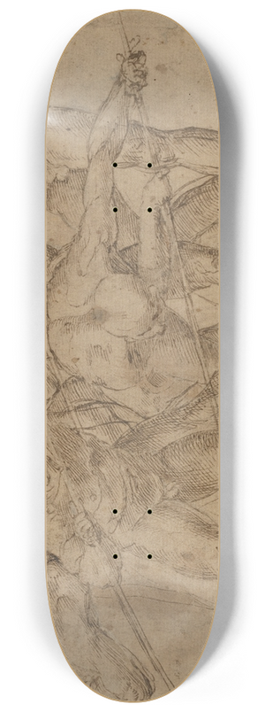 Girolamo Genga - Battle Scene 8.25 inch art skate deck