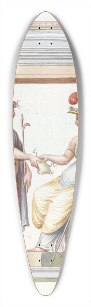 Pierre-Jean Mariette - Nude youth approaching seated Athena, depicted within a niche. 39.3 inch art pintail longboard deck
