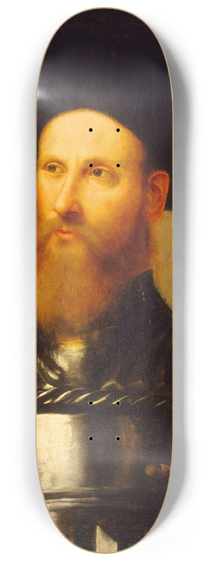 Girolamo Romanino - Portrait of a Man in Armor 8.25 inch art skate deck
