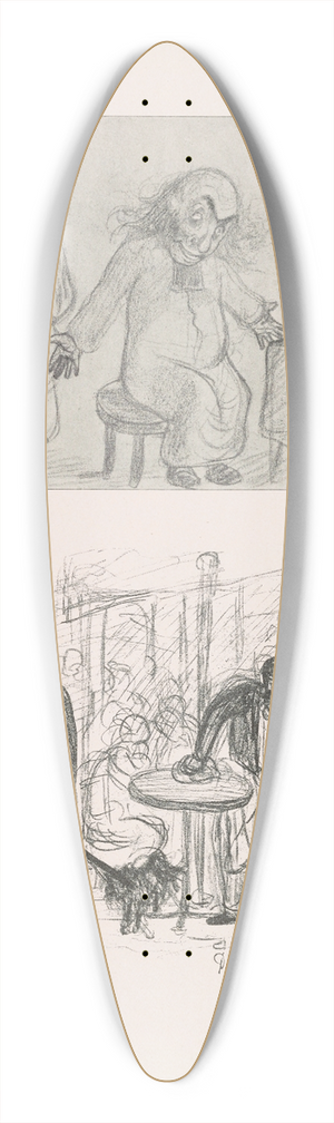 Pierre Puvis de Chavannes - Les caricatures de Puvis de Chavannes Pl.04 39.3 inch art pintail longboard deck