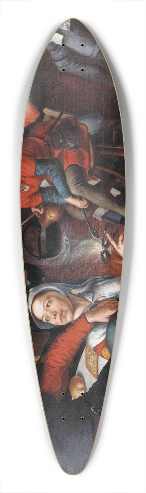 Pieter Aertsen - The Egg Dance 39.3 inch art pintail longboard deck