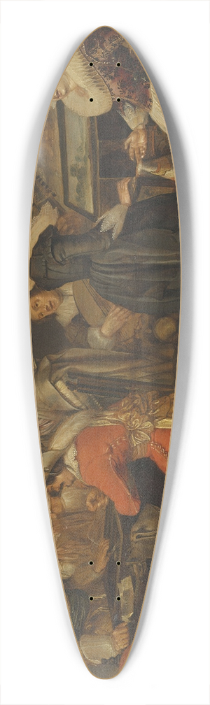 Pieter Codde - An elegant company in an interior 39.3 inch art pintail longboard deck