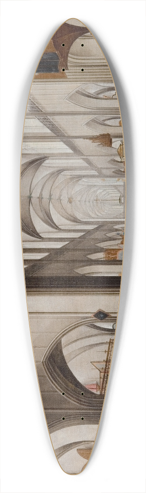 Pieter Neeffs the Elder - Interior Of A Three-Aisled Gothic Church During A Sermon 39.3 inch art pintail longboard deck