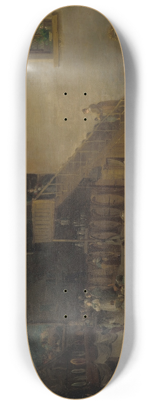 Giuseppe Bernardino Bison - A tavern interior 8.25 inch art skate deck
