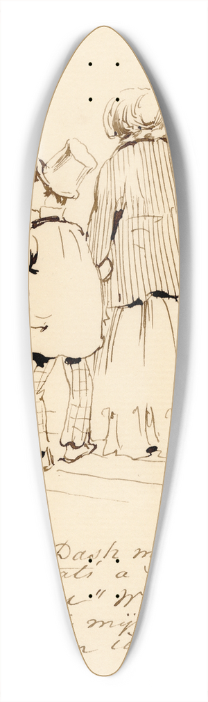 Pieter van Loon - Karik., twee over kleding converserende heren 39.3 inch art pintail longboard deck