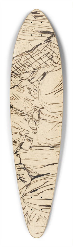 Pieter van Loon - Kraamvisitie, karikaturaal 39.3 inch art pintail longboard deck