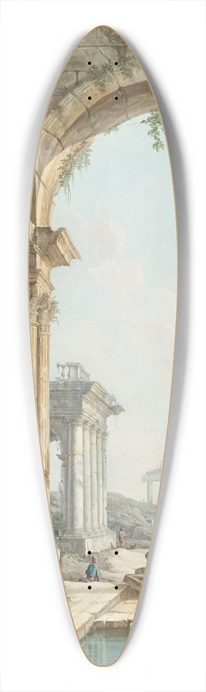 Pietro Bellotti - Capriccio with Ruins 39.3 inch art pintail longboard deck