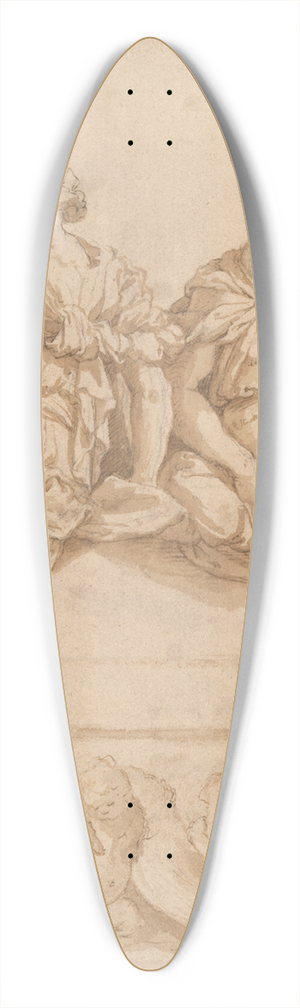 Polidoro da Caravaggio - Castel SantAngelo 39.3 inch art pintail longboard deck