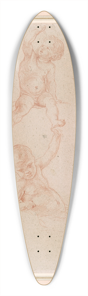 Pompeo Batoni - Studies for Two Seated Putti. 39.3 inch art pintail longboard deck