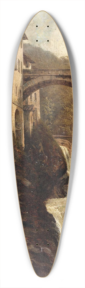 Pompeo Pozzi - Veduta di Nesso 39.3 inch art pintail longboard deck