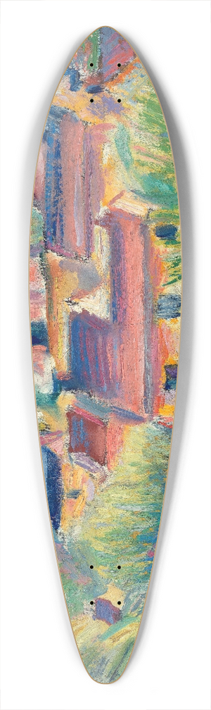 Preston Dickinson - Houses and Landscape 39.3 inch art pintail longboard deck