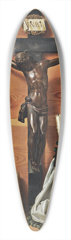 Prospero Mallerini - A Trompe Loeil Vanitas Still Life With A Bronze Crucifix 39.3 inch art pintail longboard deck