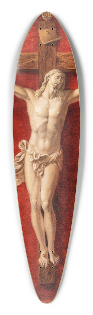 Prospero Mallerini - Trompe-Lil With A Crucifix 39.3 inch art pintail longboard deck