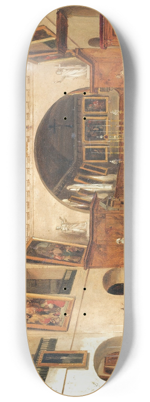 Giuseppe Canella - View of the church Saint Jean Sainte-Croix in Paris 8.25 inch art skate deck