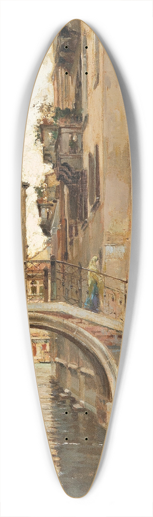 Raffaele Tafuri - A canal in Venice 39.3 inch art pintail longboard deck