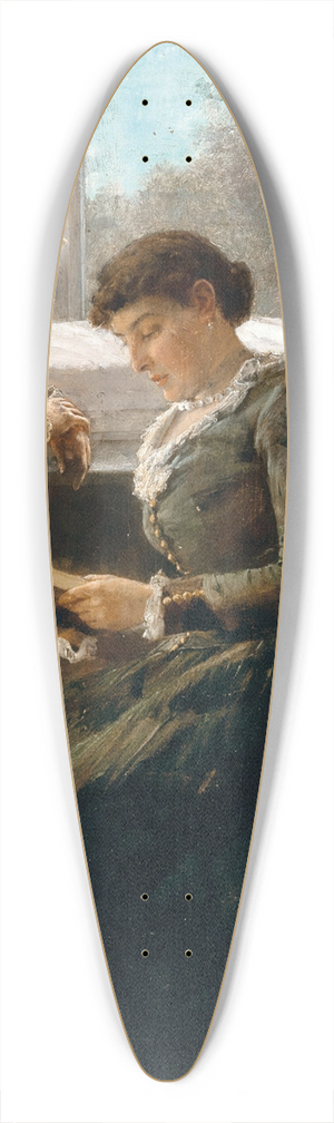Raimund Ritter von Wichera - Reading by the Window 39.3 inch art pintail longboard deck