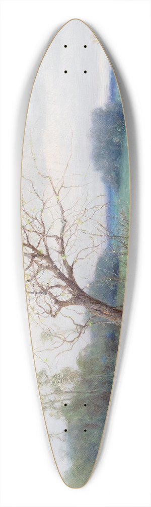 Raimund Ritter von Wichera - Schafherde mit Hirten in einer weiten Landschaft 39.3 inch art pintail longboard deck