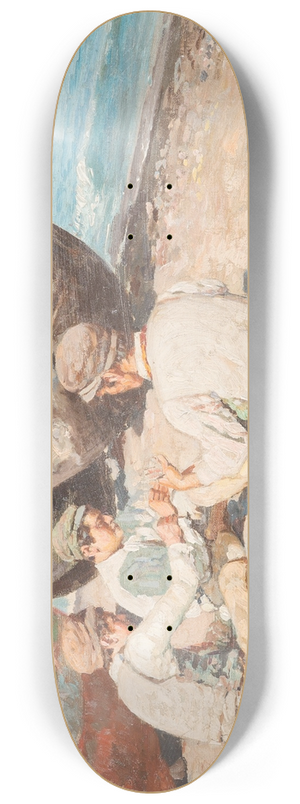 Giuseppe Giardiello - Fisher boys by the beach of Naples 8.25 inch art skate deck
