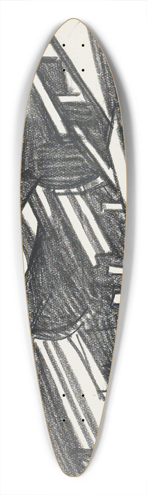 Reijer Stolk - Zeilboten op een werfhelling 39.3 inch art pintail longboard deck