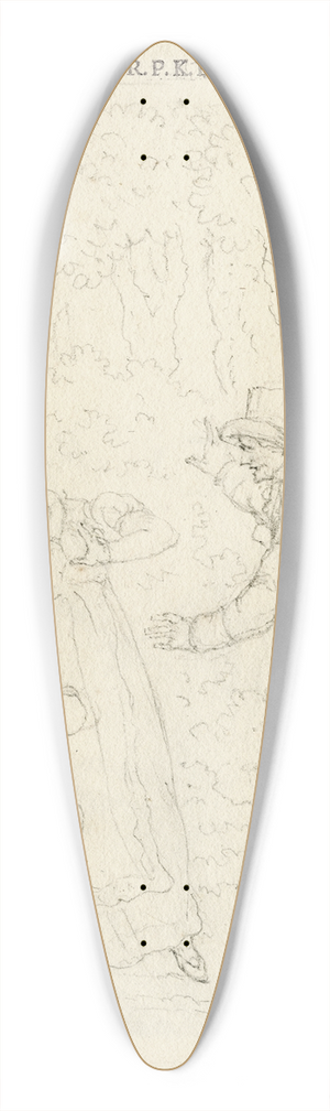 Reinier Vinkeles - Man stoort paar 39.3 inch art pintail longboard deck