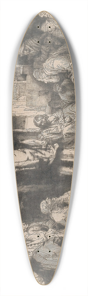 Rembrandt van Rijn - Christ Preaching (La Petite Tombe) 39.3 inch art pintail longboard deck
