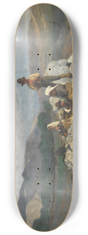 Giuseppe Palizzi - Tending the herd 8.25 inch art skate deck